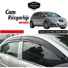 Seat Leon Mk2 2005-2012 Uyumlu Mugen Cam Rüzgarlığı Seti Piano Black 4'lü Ithal Parlak Siyah