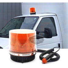 Mıknatıslı Çakarlı Tavan Tepe Lambası Yuvarlak Tip Off Road Ambulans Itfaiye Kurtarıcı Çakar Çakmaklık Girişli Su Geçirmez Turuncu 12-24V Tepe Çakar