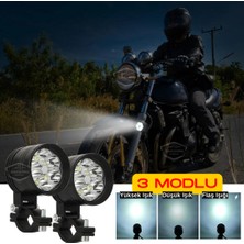 6 LED Beyaz Sis Farı 3 Modlu Araç Motosiklet Off Road Atv Forklift LED Lamba Projektör Metal Arazi Çalışma Lambası 2 Adet 12/24V