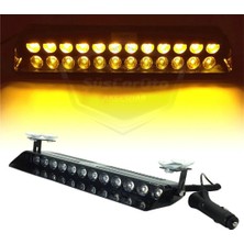 S12 Cam Içi Vantuzlu Ambulans Itfaiye Çakar Lamba Ikaz Lambası 12 Ledli 12 Farklı Mod Sarı Çakmaklık Girişli