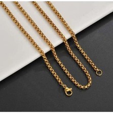 Çelik Erkek Kolye - Altın Kaplama Polo Model Çelik Kolye
