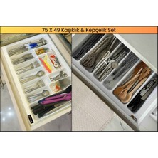 ALMITAL 75x49 Cm. Beyaz Kaşıklık Ve Kepçelik 2'li Set (69X41 CM'E KADAR KESİLEBİLİR)