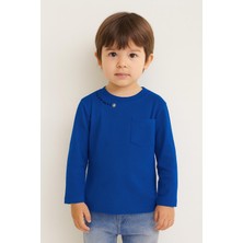 Unisex Çocuk Happiness Nakışlı Cepli Fitilli Kaşkorse Tişört