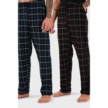 Buratti Pamuklu Regular Fit Normal Bel Düz Paça Cepli 2'li Paket Pijama Altı Erkek Pijama Altı 6574003S2