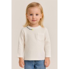 Unisex Çocuk Happiness Nakışlı Cepli Fitilli Kaşkorse Tişört