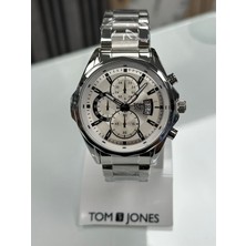 Tom Jones Beyaz Kadran Çelik Kordon Erkek Kol Saati