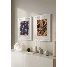 Antik Desen 2'li Beyaz Çerçeveli Poster, Tablo Seti No:39