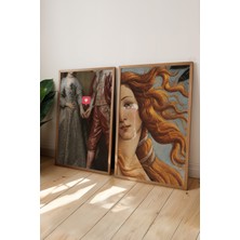 Alternatif Sanat 2'li Ahşap Çerçeveli Poster, Tablo Seti No:13