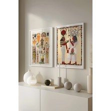 Antik Mısır 2'li Beyaz Çerçeveli Poster, Tablo Seti No:24