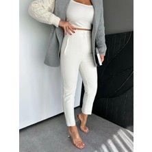 Zr Model Orijinal Marka Fileto Detaylı Kumaş Pantolon Dar Paça Pantolon