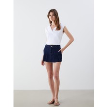 Lc Waikiki Yeni Sezon Standart Fit Pileli Jean Şort Etek
