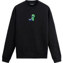 Colermi Alışverişte Uzaylı Tasarım Baskılı Unisex Sweatshirt