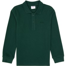 U.S. Polo Assn. Erkek Çocuk Koyu Yeşil Basic Polo Yaka Sweatshirt 50313790-VR079