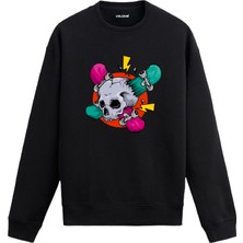 Colermi Kaykay Kurukafa Tasarım Baskılı Unisex Sweatshirt