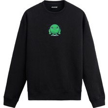 Colermi Asık Suratlı Tenis Topu Tasarım Baskılı Unisex Sweatshirt