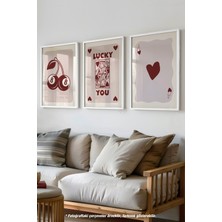 Iskambil 3'lü Beyaz Çerçeveli Poster, Tablo Seti No:29