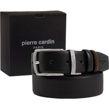 Pierre Cardin Siyah-Kahve Çift Yönlü Deri Erkek Kemeri (En 3,5 cm) PCCİFT01CF6