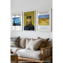 Van Gogh 3'lü Beyaz Çerçeveli Poster, Tablo Seti No:1