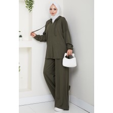 Kapüşonlu Oysho Ikili Takım 1609 - Haki