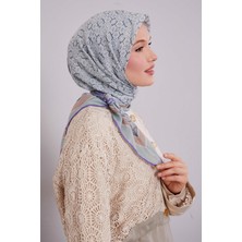 Mint Yeşili Puzzle Desen Soft Eşarp