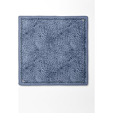 Mavi Leopar Desen Twill Ipek Eşarp