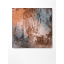 Gri Desenli Twill Ipek Eşarp