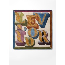 Indigo Karışık Desen Twill Ipek Eşarp