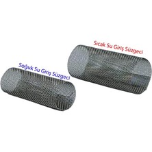 Uzun Tip Kombi Pislik Tutucu Filtresi 2 Li Takım (Sıcak + Soğuk Su) - Petek Kombi Bakımı Filtre Süzgeç Tamiri - Kombi Bağlantı Seti Tamir Süzgeci