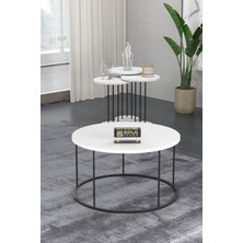 Orta Sehpa ve Zigon Sehpa Terra Set Beyaz