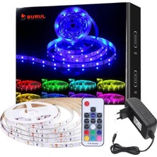 Rgb Şerit LED Işık Seti – SB-6534, 20 Renk, Rf Kumandalı, Dekoratif Aydınlatma (5 Metre)