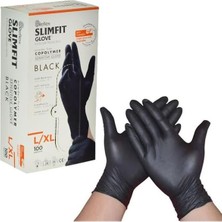 Reflex Slımfıt Glove Pudrasız Tek Kullanımlık Gıdaya Uygun Yeni Nesil Teknoloji Siyah L/xl Beden Eldiven 100'LÜ Paket