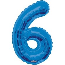 Benim Marifetlerim 6 Rakamı Mavi Folyo Balon 16 Inch 40 cm