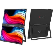 Verbatim 15.6" Çift Full HD IPS + HDR Ekran / Entegre Hoparlörlü 60 Hz Taşınabilir Monitör - (32403) (Neopren Koruyucu Kılıf Dahil)