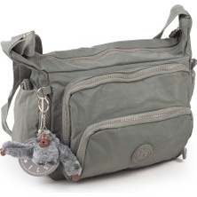 Krinkıl / Klinkır Su Geçirmez Kumaş Çok Gözlü Çapraz Kol ve Omuz Postacı Çantası Gri 116G