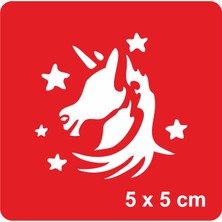 Masal Güzeli Unicorn Tattoo Geçici Dövme Şablonları Kına Kalıpları