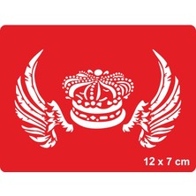 Kanatlı Kral Tacı Tattoo Geçici Dövme Şablonları Kına Kalıpları
