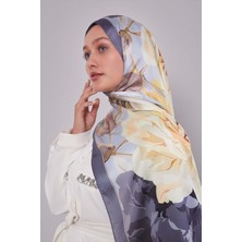 Lêvi D'or Misket Limon Lotus Desen Hint İpeği Şal
