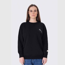 Nakışlı Organik Pamuklu Kadın Sweatshirt