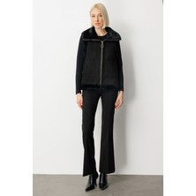 Ekol Içi Peluşlu Güderi Yelek Siyah 08501