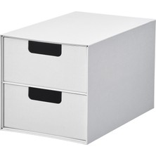 Çekmeceli Kutu, Beyaz, 16X25 Cm, 2 Çekmeceli