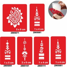 Buta 5'li Set Geçici Dövme Kına Şablonu