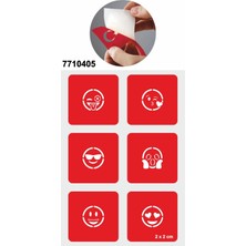 Sevimli Emojiler 5'li Set Geçici Dövme Kına Şablonu