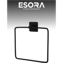 Siyah Metal Kare Yapışkanlı Kare Havluluk