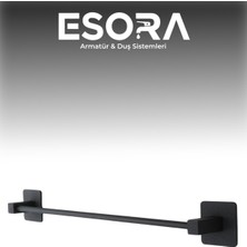 Siyah Metal Kare Yapışkanlı Uzun Havluluk