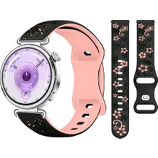 Huawei Watch Gt6 41MM Uyumlu Floraflex Çiçek Desenli Yumuşak Soft Silikon Kordon
