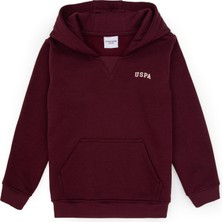 U.S. Polo Assn. Erkek Çocuk Bordo Basic Kapüşonlu Sweatshirt 50313808-VR177