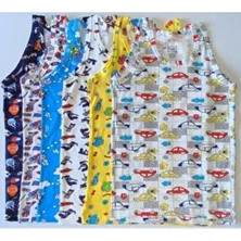 Erkek Çocuk Renkli Tutku Empirme Atlet (6 Adet) %100 Pamuk