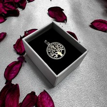 Hayat Ağacı Figürlü Kadın Kolye Ucu 925 Ayar Gümüş Zirkon Taşlı