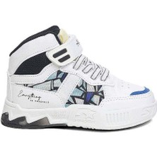 Unisex Çocuk Sneaker Basketbol Hafif Comfort Anatomik Taban Lastikli Cırtlı  Spor Ayakkabı