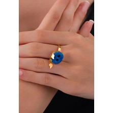 14 Ayar Altın Gözlü Mardin Işi Pullu Süryani Yüzük